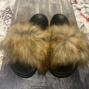 Furry sandals